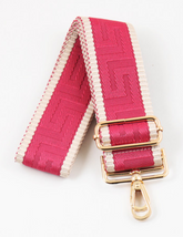 Greek Pattern Guitar Strap (fuch/ivory)